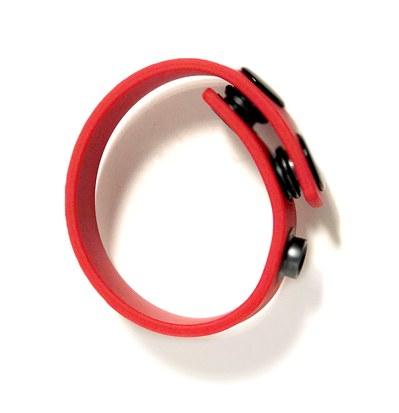 Boneyard Silicone Cock Strap - 3 Snap Ring - Red