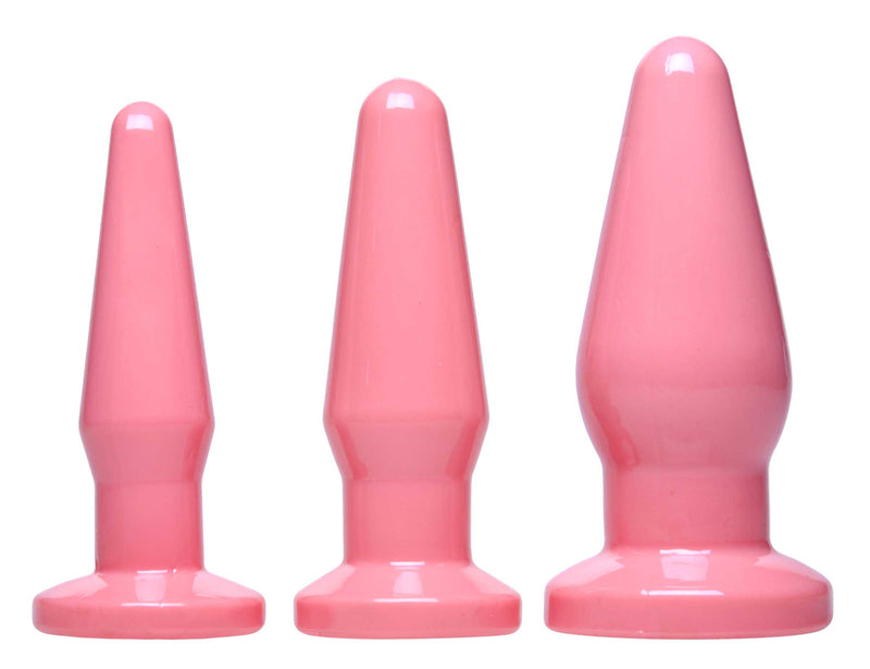 Level Up 3 Piece Anal Plug Set Pink