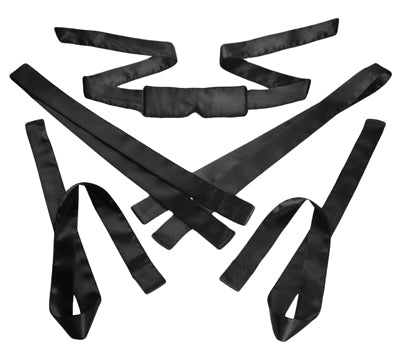 Bordeaux 5 Piece Black Satin Bondage Set