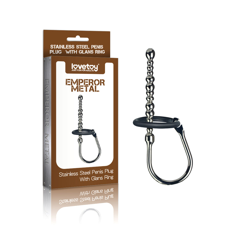 Stainless Steel Penis Plug With Glans Ring