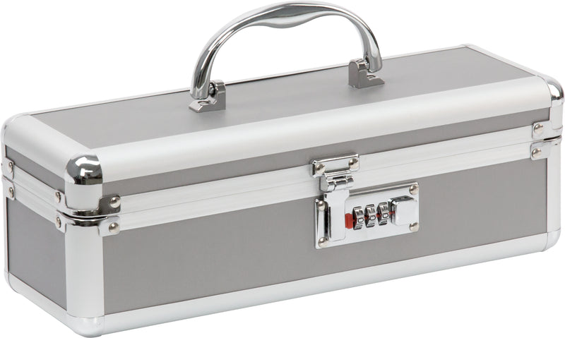 Lockable Medium Vibrator Case Silver