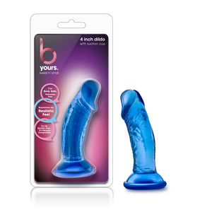 B Yours Sweet N Small Dildo with Suction Cup 4in Blue