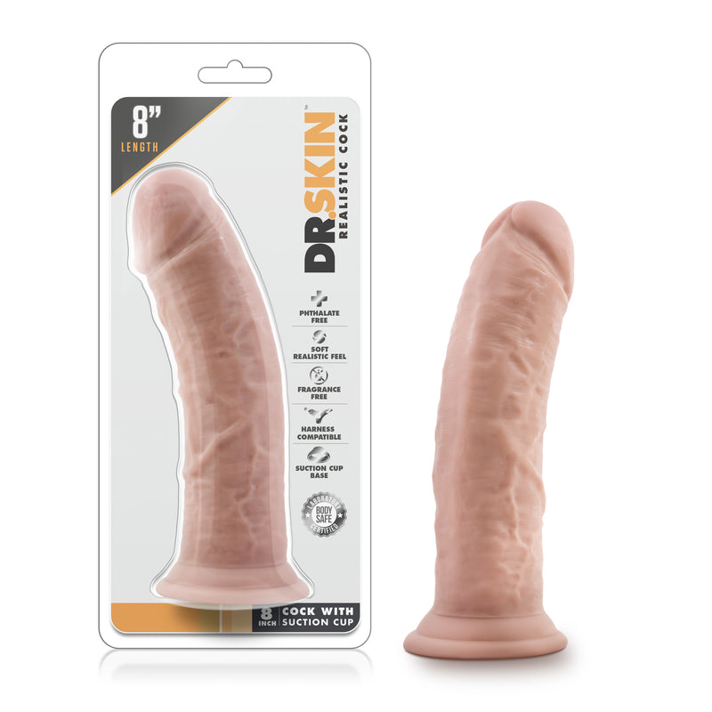 Dr Skin 8 Inch Cock With Suction Cup Vanilla