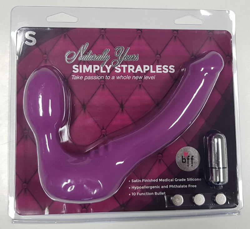 Strapless Strap On Vibrating Silicone S - Purple