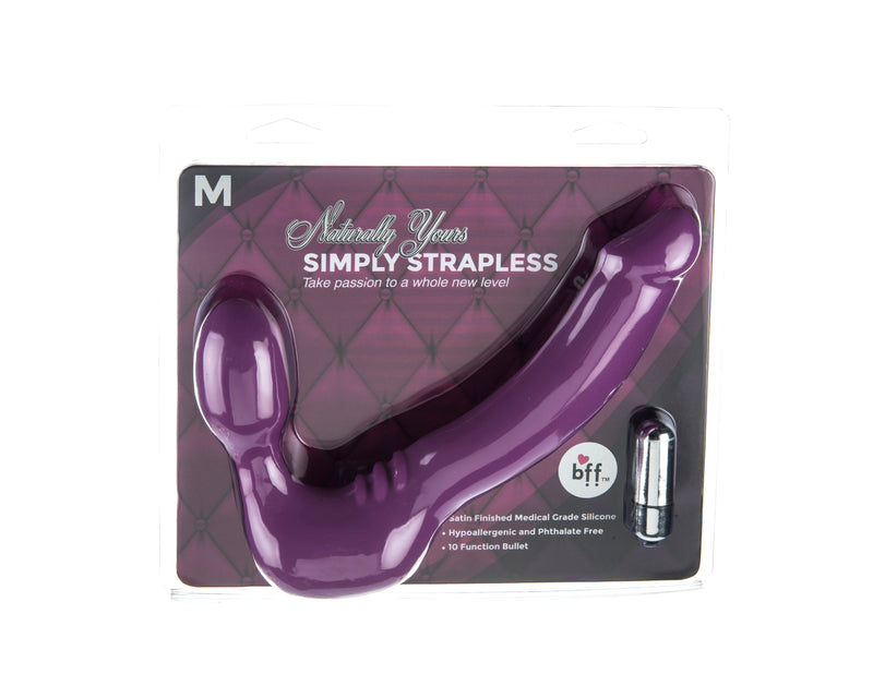 Strapless Strap On Vibrating Silicone M - Purple