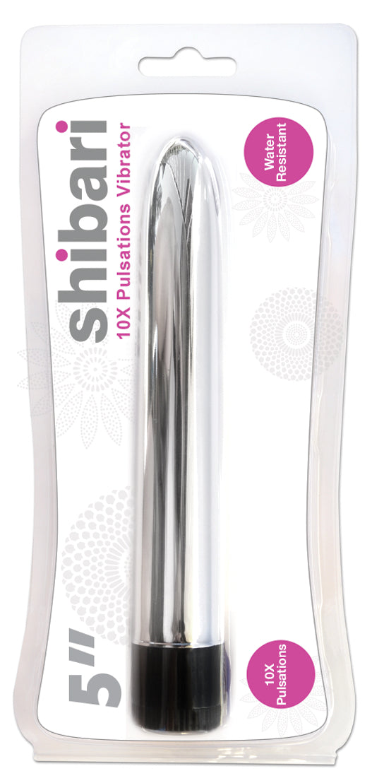 Shibari 10X Pulsations Vibrator 5in Silver