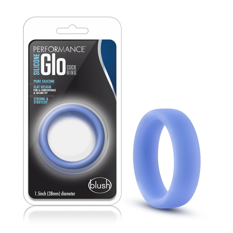 Performance Silicone Glo Cock Ring Blue Glow