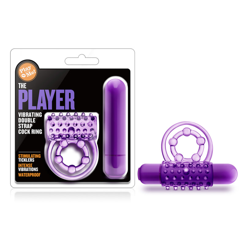 Play With Me The Player Vibrating Double Strap Cock Ring Purple