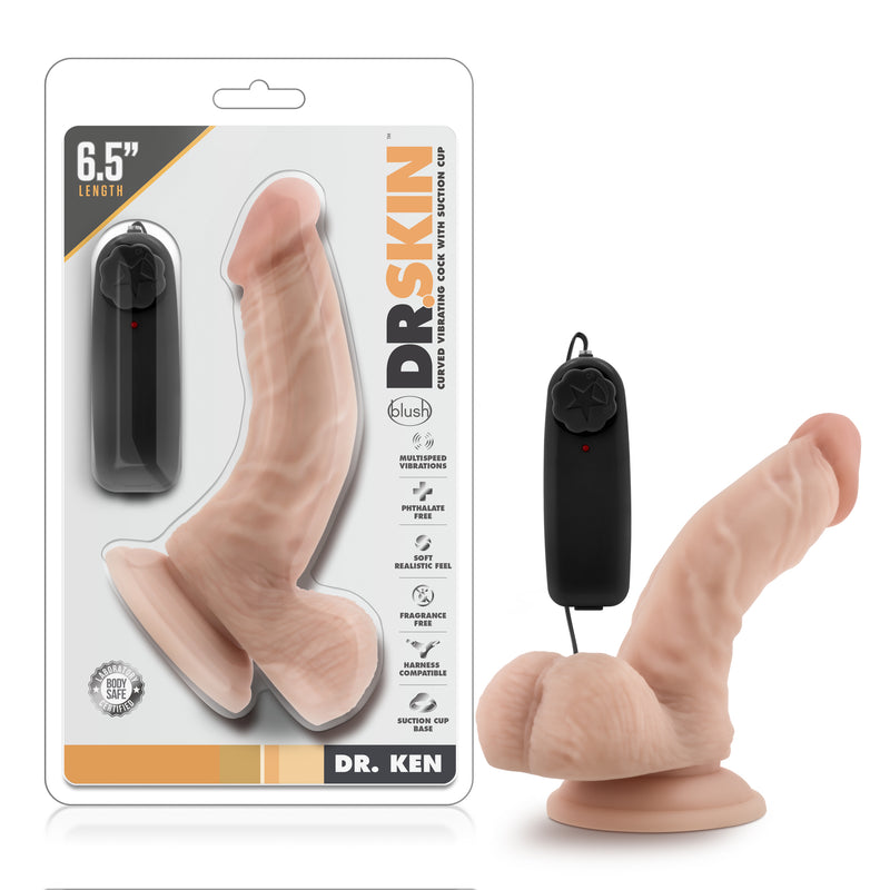 Dr Skin Dr Ken 6.5 Inch Vibrating Cock with Suction Cup Vanilla