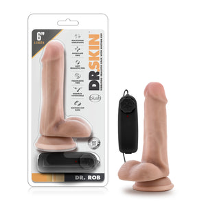 Dr Skin Dr Rob 6 Inch Vibrating Cock with Suction Cup Vanilla
